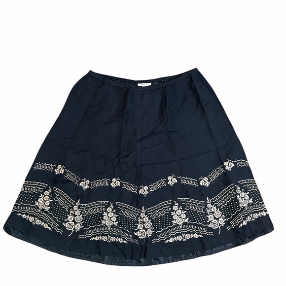dressbarn Dresses & Skirts - dressbarn Navy A-Line Skirt with White Floral Design